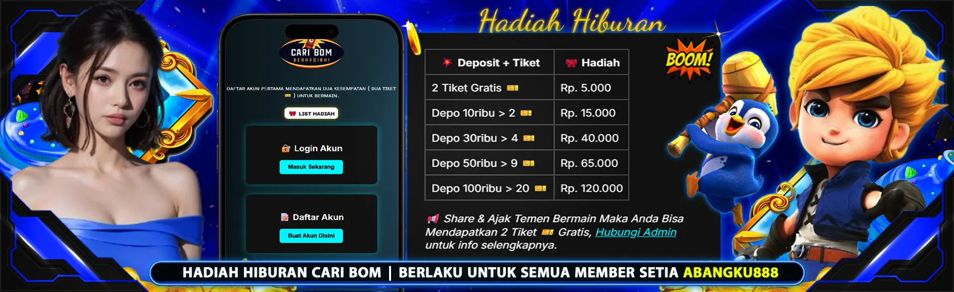 Hadiah Berhadiah Cari Bom